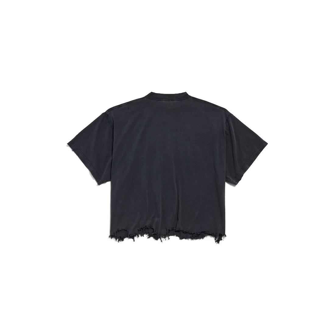 Women's Cropped T-shirt in Black Faded Product Image