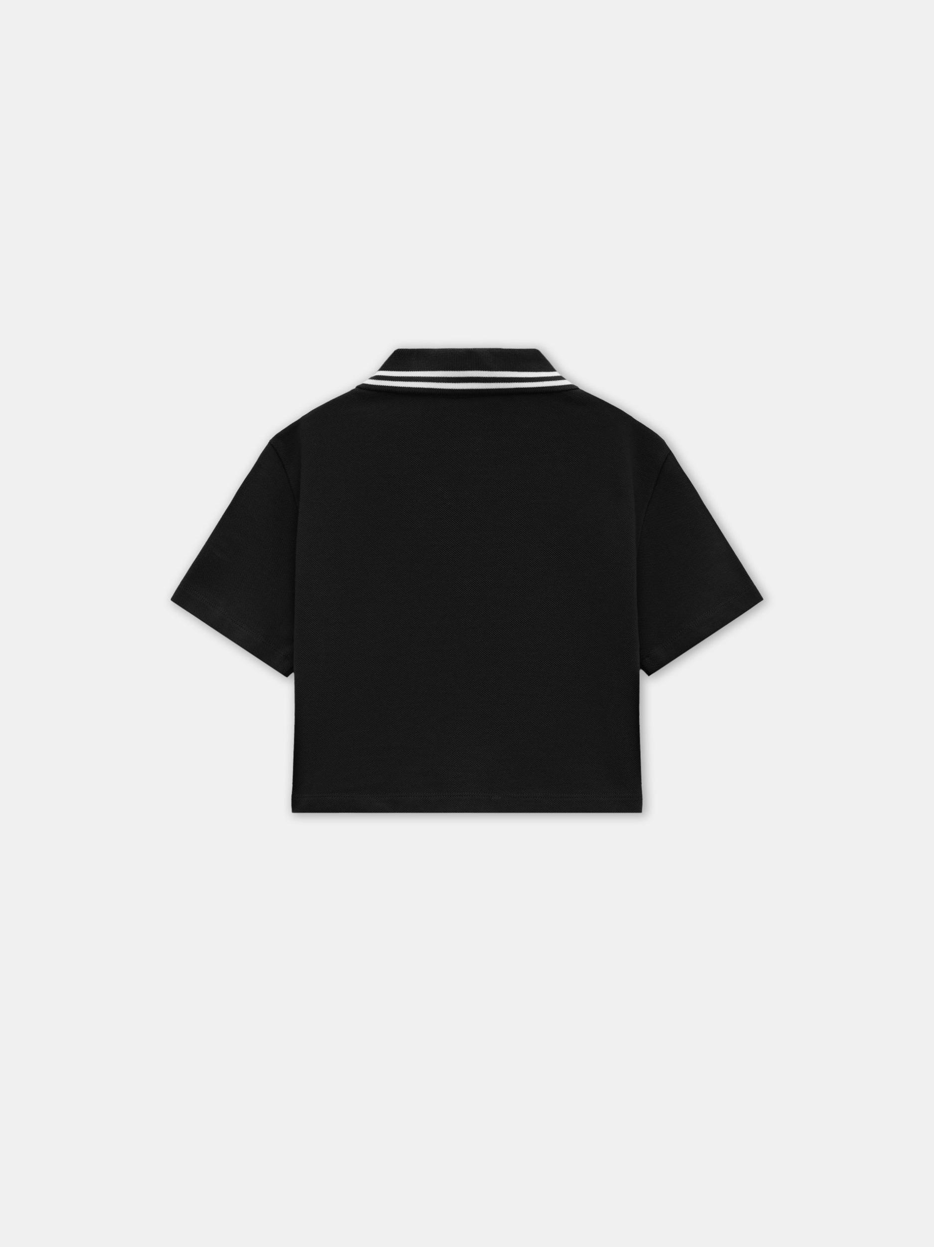 WOMEN - WOMEN'S MA QUAD CROPPED POLO - Black Female Product Image