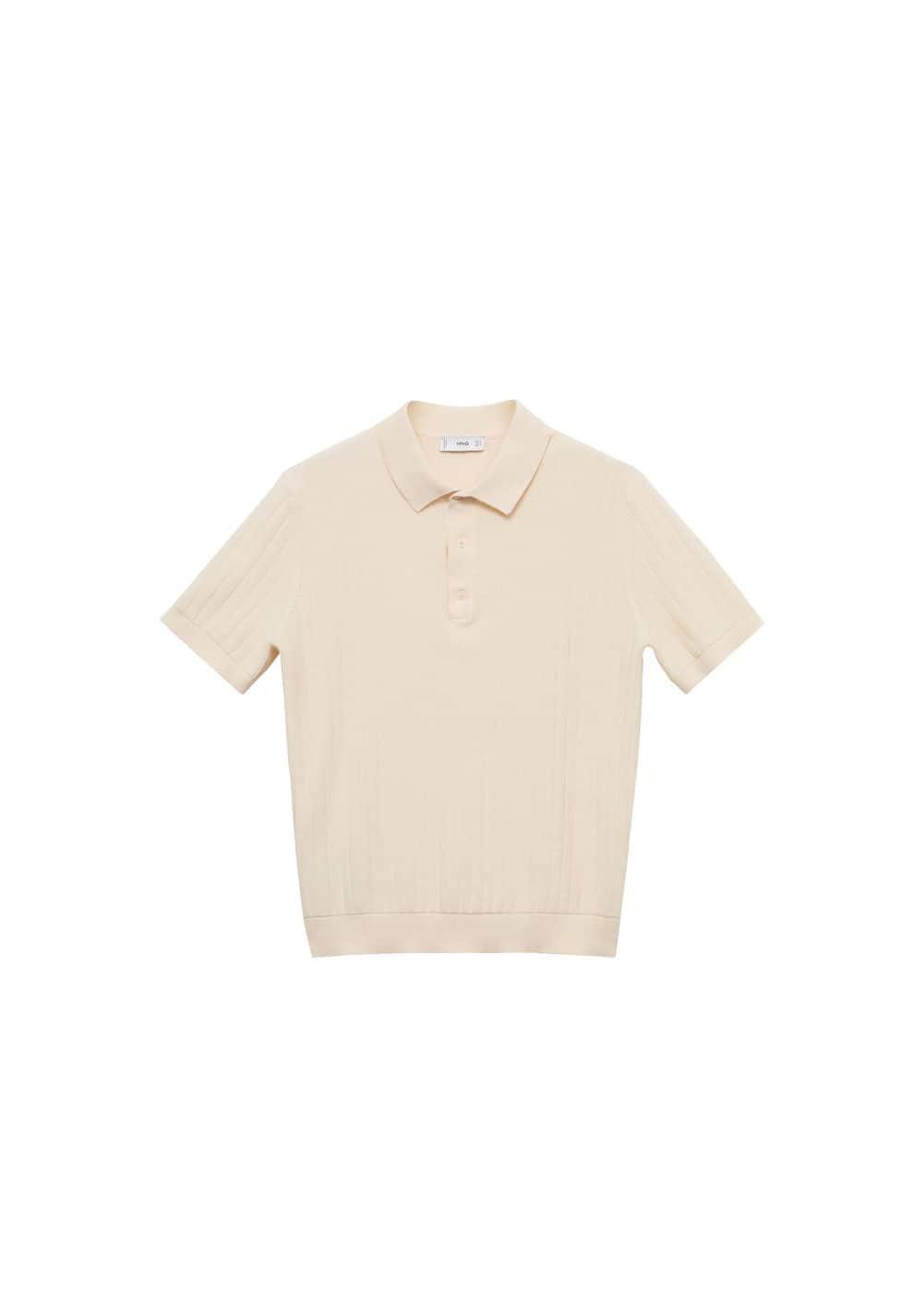 100% cotton micro-structure polo shirt - Men | MANGO USA Product Image