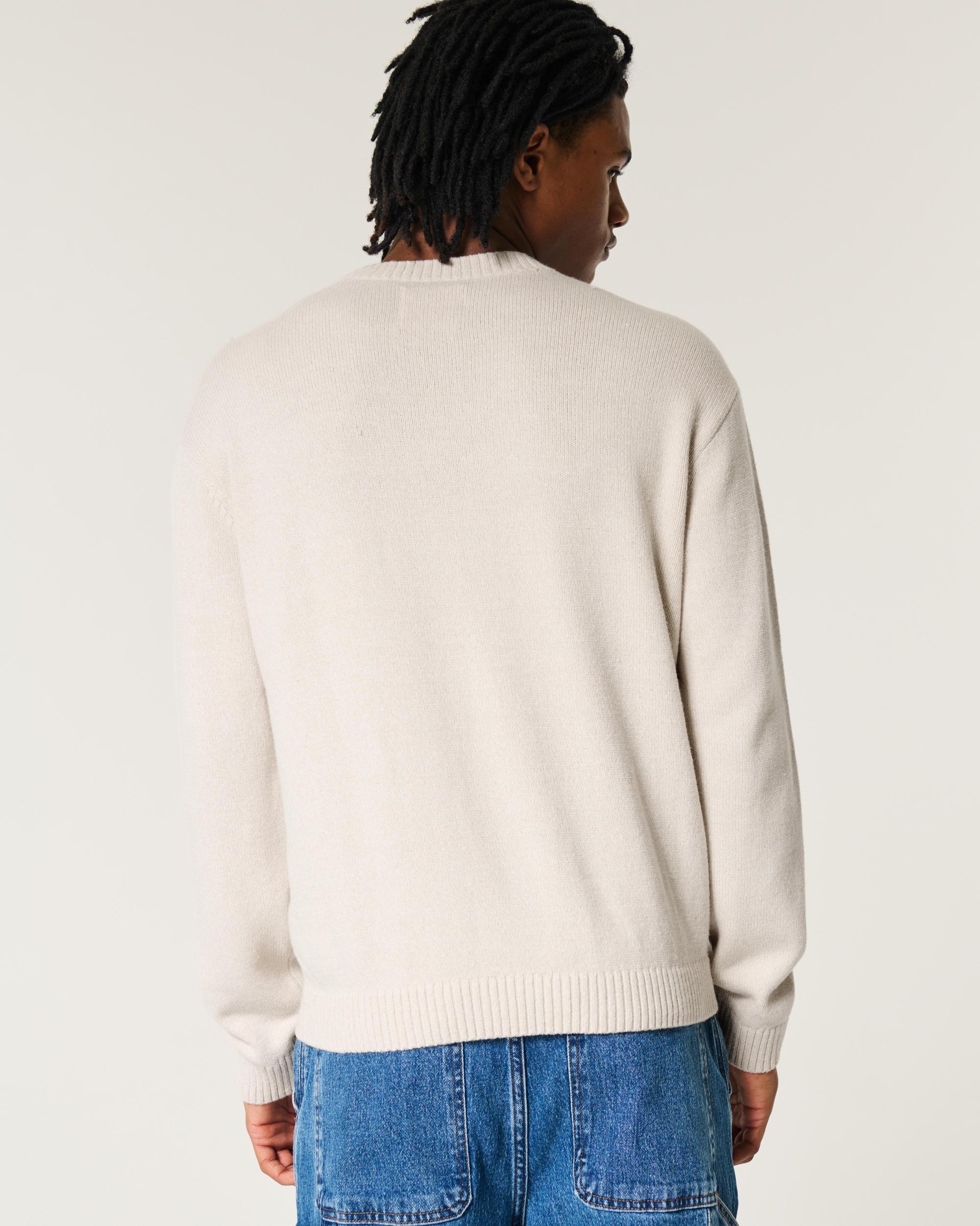 Relaxed American Flag Graphic Crew Sweater Product Image