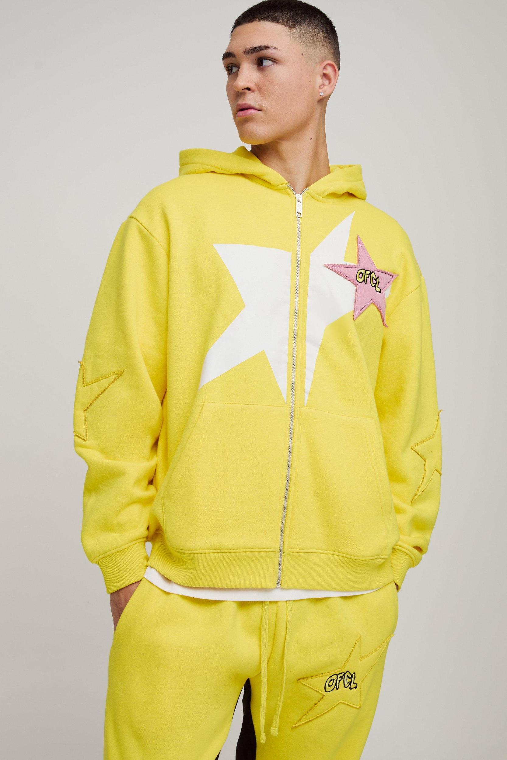 Oversized Zip Through Evil Teddy Printed Applique Hooded Tracksuit | boohooMAN USA Product Image