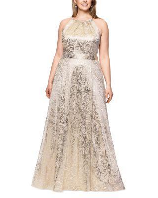 Long Crinkle Foil Floral Gown Product Image