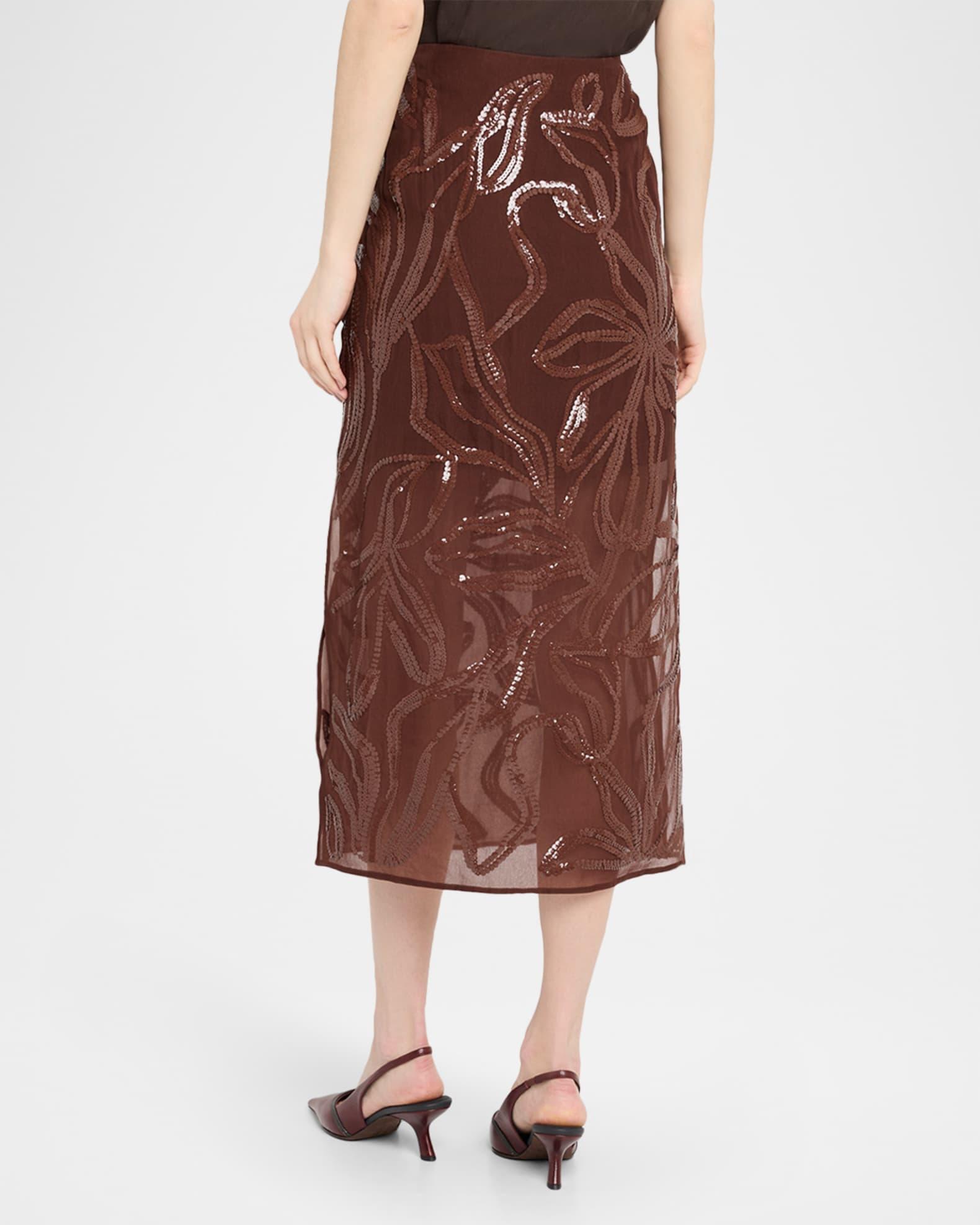 Sequined Georgette Midi Skirt Product Image