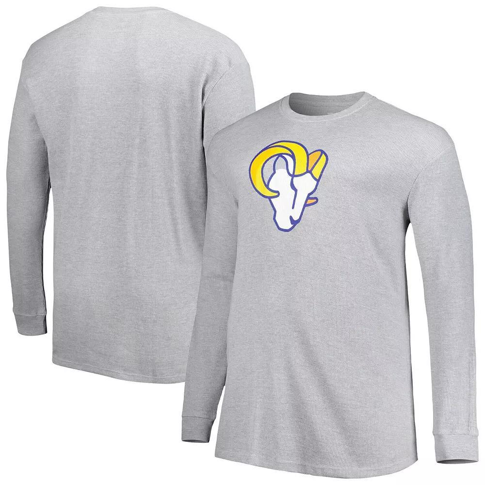 Men's Heather Gray Los Angeles Rams Big & Tall Waffle-Knit Thermal Long Sleeve T-Shirt, Size: 3XLT, Grey Product Image