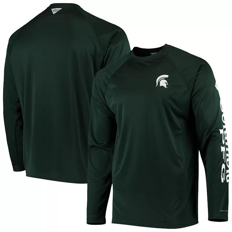 Men's Columbia PFG Green Michigan State Spartans Terminal Tackle Omni-Shade Long Sleeve T-Shirt, Size: Small Product Image