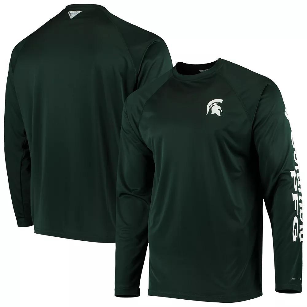Men's Columbia PFG Green Michigan State Spartans Terminal Tackle Omni-Shade Long Sleeve T-Shirt, Size: Small Product Image
