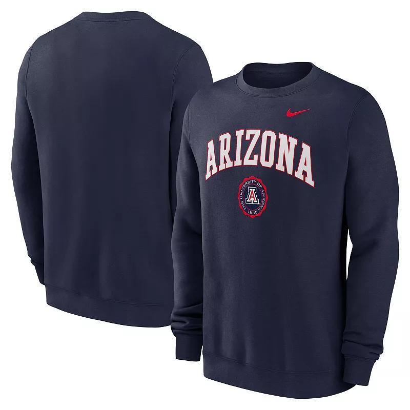 Men's Nike Navy Arizona Wildcats Arched Seal Pullover Sweatshirt, Size: Small, Blue Product Image