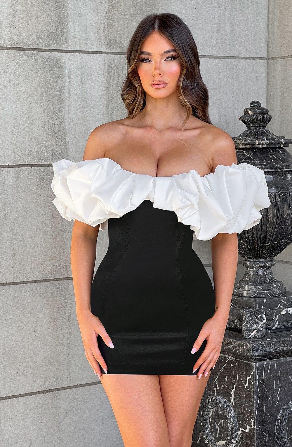 Allie Mini Dress - Black/White Product Image