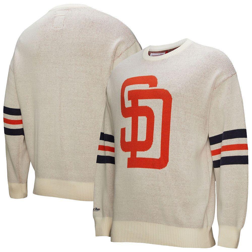 Men's Mitchell & Ness Cream San Diego Padres Retro Pullover Sweater, Size: 3XL, Beige Product Image