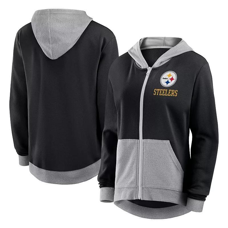 Women's  Black New Orleans Saints Hit It French Terry Full-Zip Hoodie, Size: 2XL Product Image