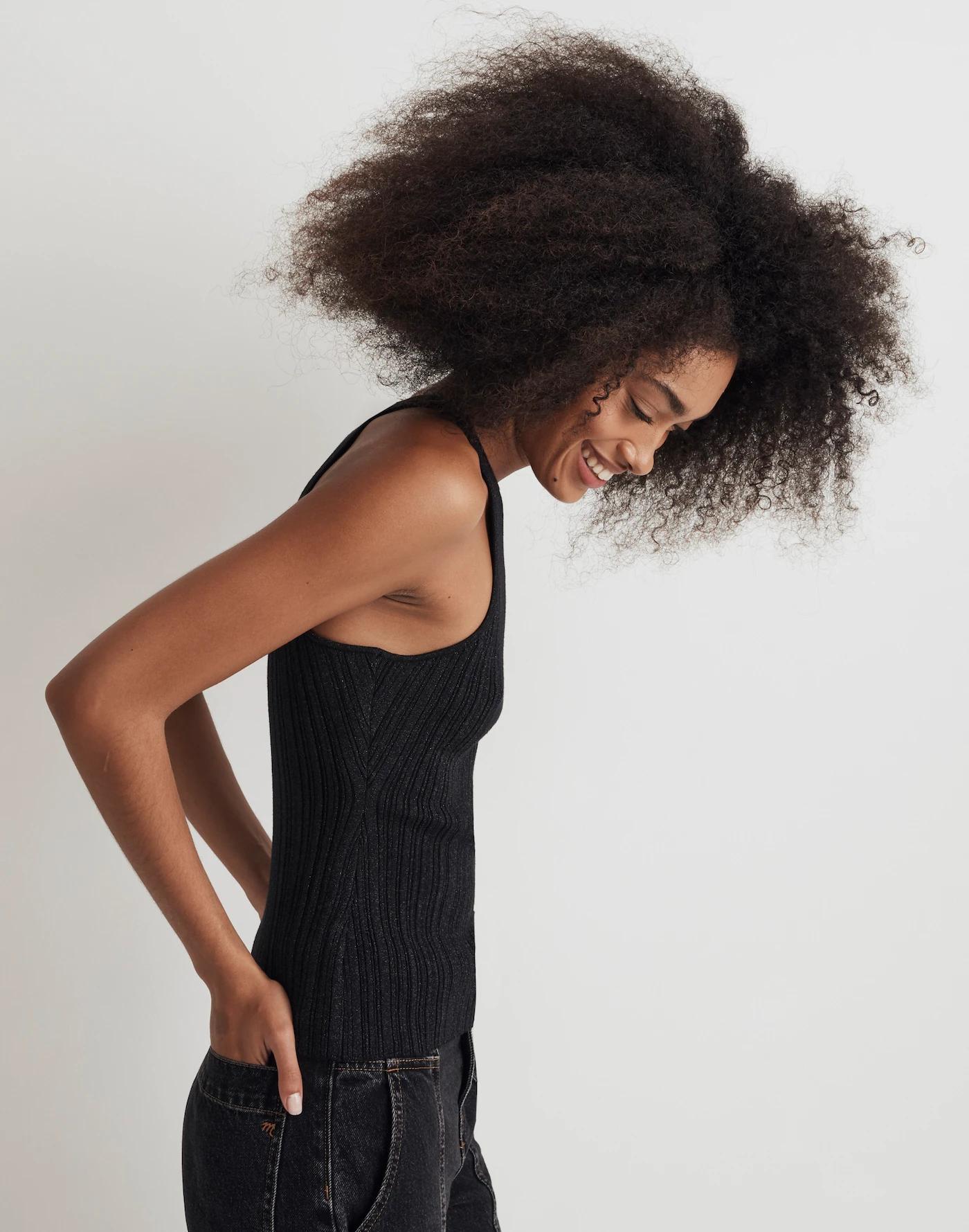The Signature Shimmer Knit Cutaway Sweater Tank Product Image
