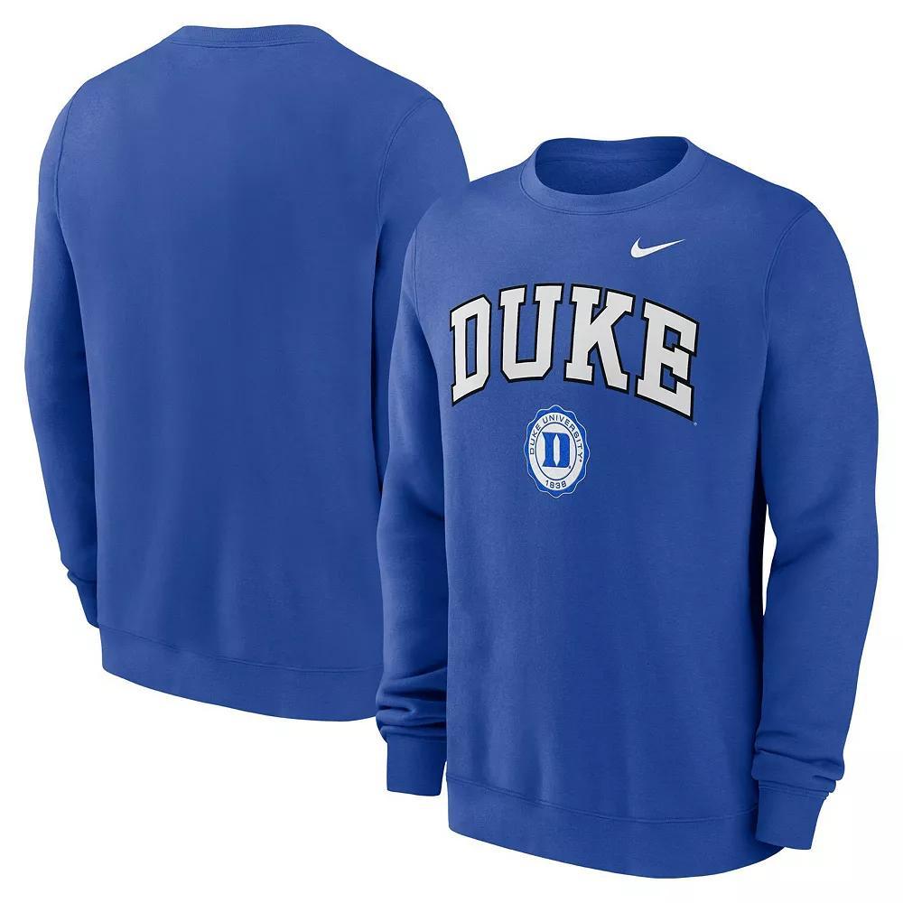Men's Nike Royal Duke Blue Devils Arched Seal Pullover Sweatshirt, Size: Large Product Image