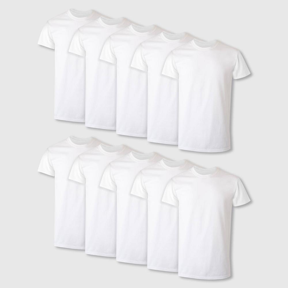 Hanes Mens Moisture-Wicking Crew Neck Undershirt 10pk XL: Cotton, Lightweight, Tagless, Breathable, Short Sleeve Product Image