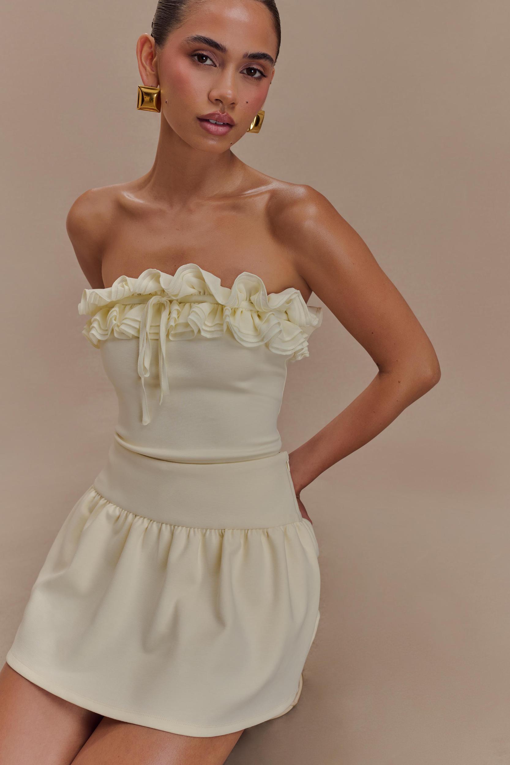 Jennie Ruffle Off Shoulder Top - Ivory Product Image