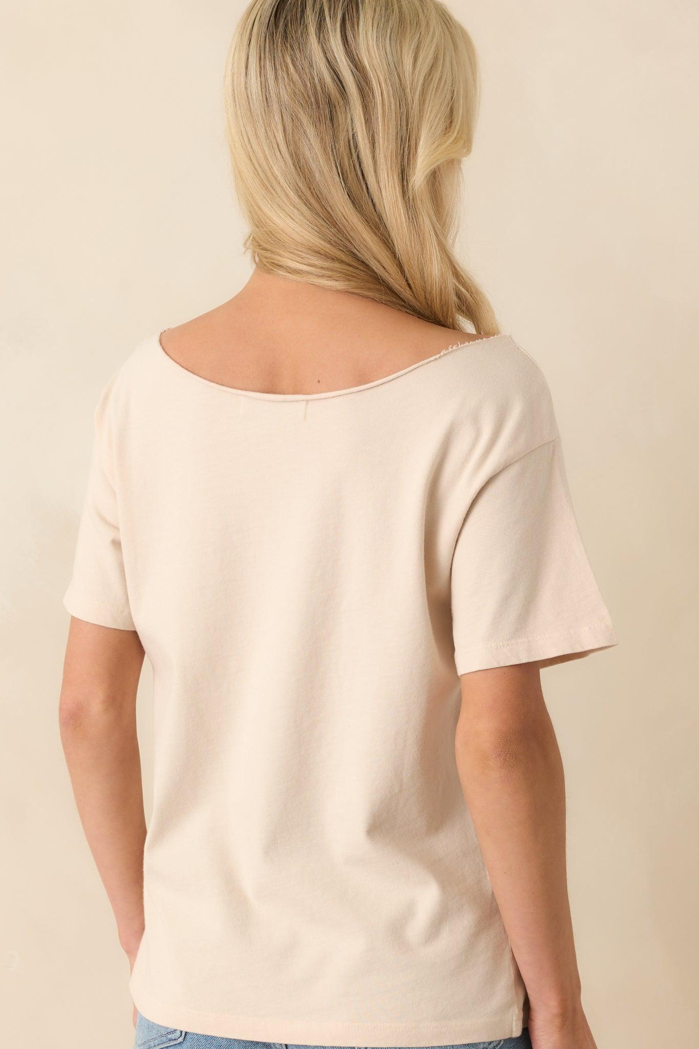 Fleetwood Mac Beige Cotton Live In Concert Off The Shoulder Tee Product Image