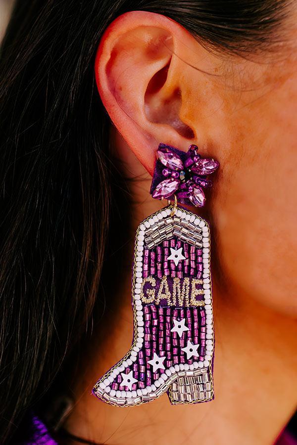 Game Day Down South Earrings In Purple Product Image