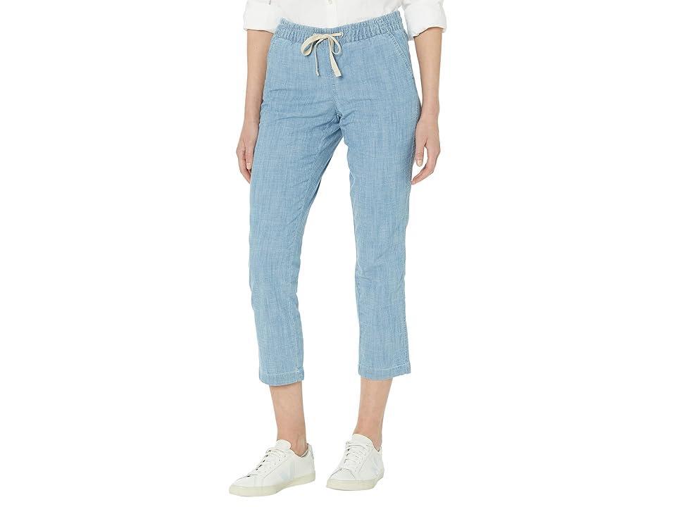 L.L.Bean Petite Lakewashed Chino Pull-On Chambray Pants Ankle (Chambray) Women's Casual Pants Product Image