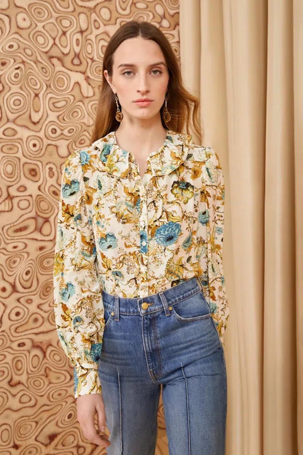 ULLA JOHNSON Veron Blouse In Flora Product Image