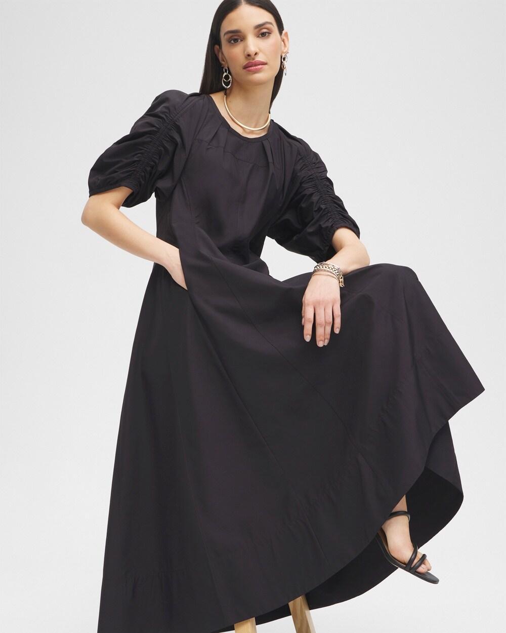 Women's™ Ruched Sleeve Dress size 6   Chico's Black Label - Black - Women Product Image