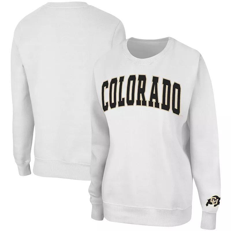 Women's Colosseum White Colorado Buffaloes Campanile Pullover Sweatshirt, Size: 2XL Product Image