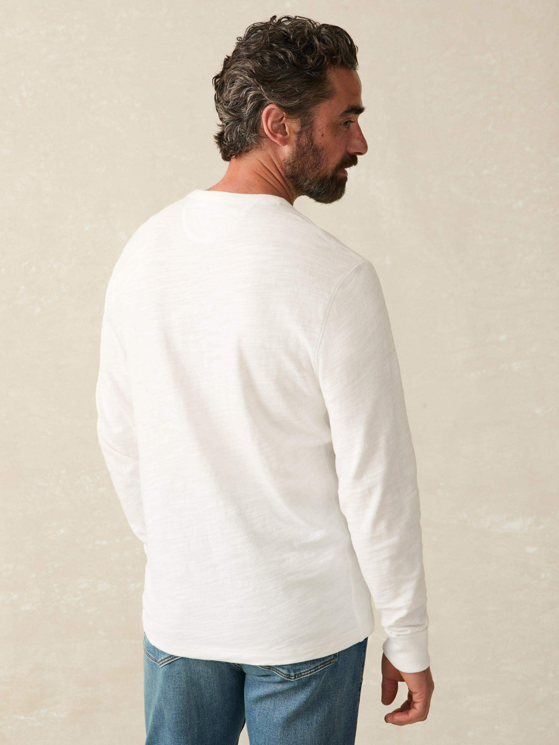 Sunwashed Slub Crew - White Male Product Image