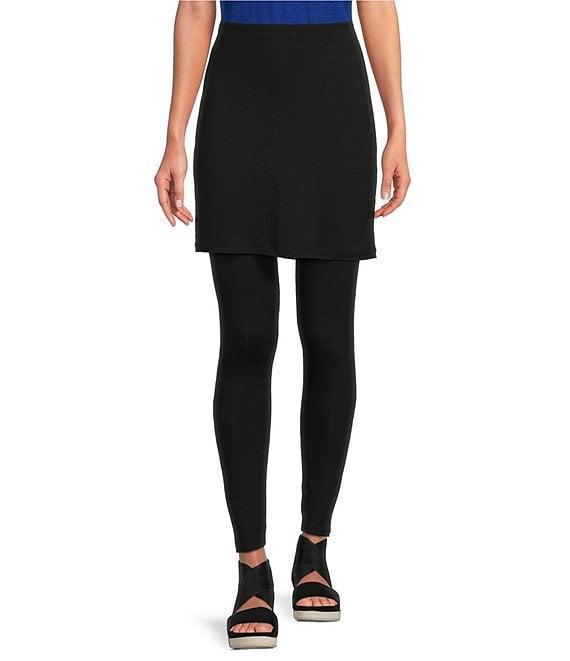 Eileen Fisher Stretch Jersey Knit Skirted Ankle Leggings Product Image