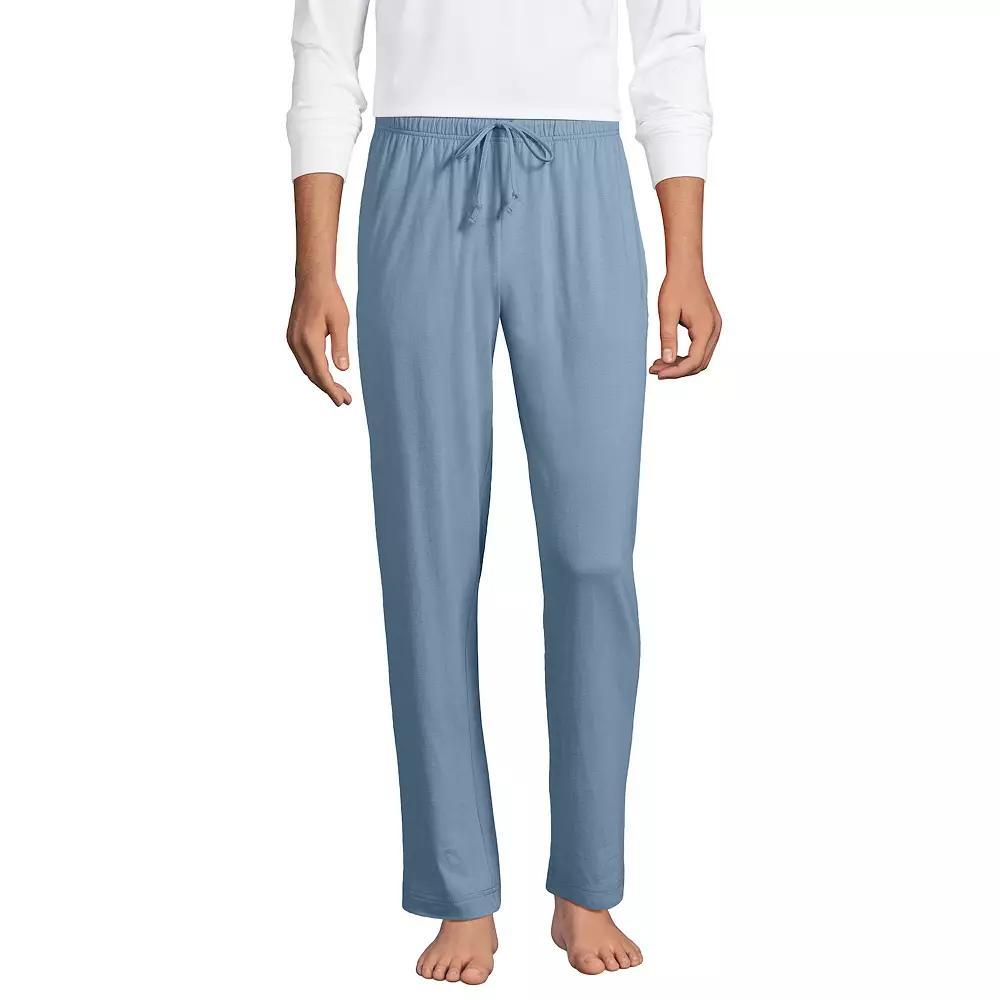Men's Lands' End Knit Jersey Sleep Pants, Size: Large, Pale Grey Blue Product Image