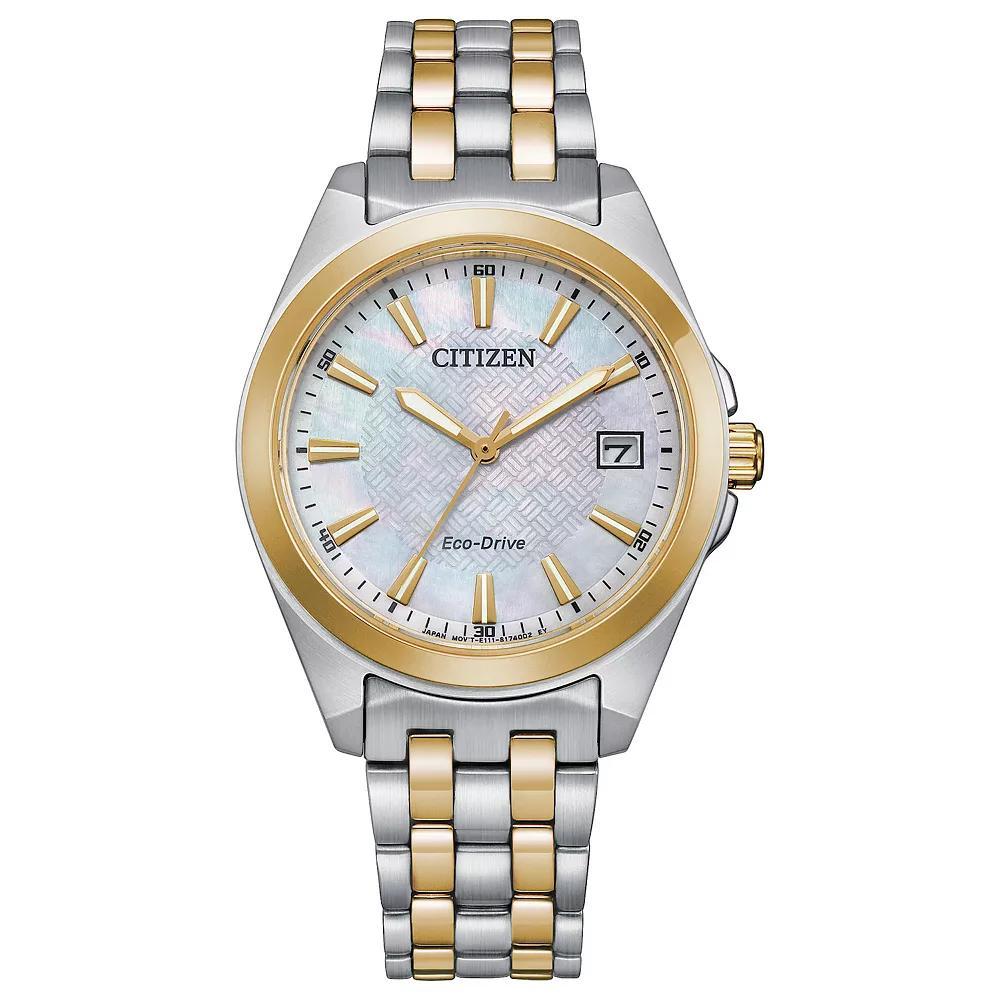 Citizen Eco-Drive Womens Corso Two-Tone Stainless Steel Bracelet Watch - EO1226-59X Rose Tone Silver Product Image