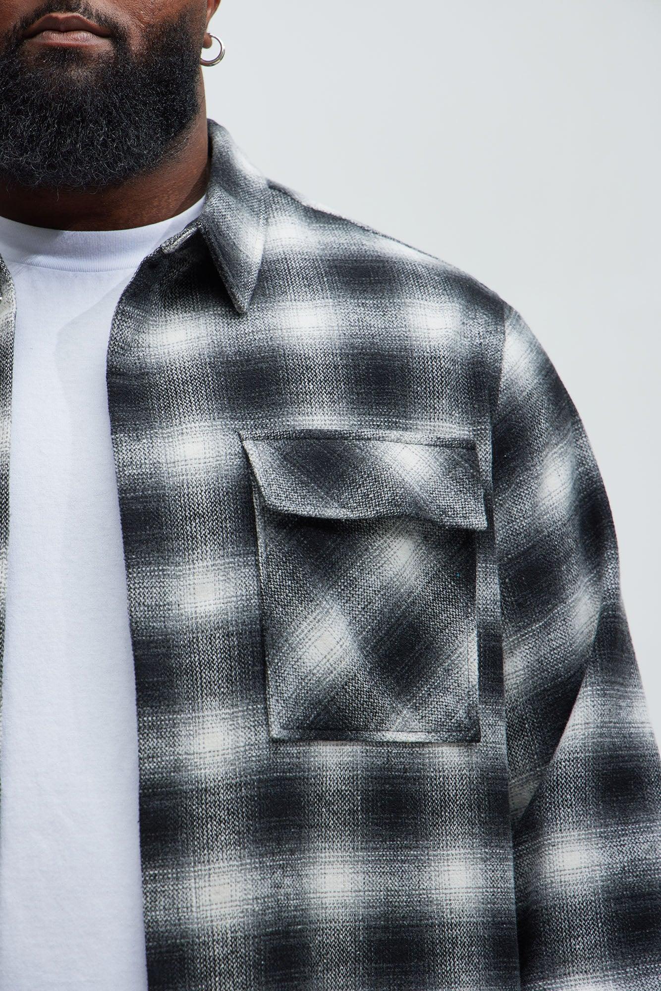 Cassnet Plaid Button Up Shirt - Black/combo Product Image