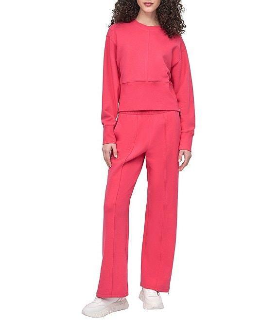 DKNY Sport By Donna Karan French Terry Cropped Crew Neck Side Zip Pullover Product Image
