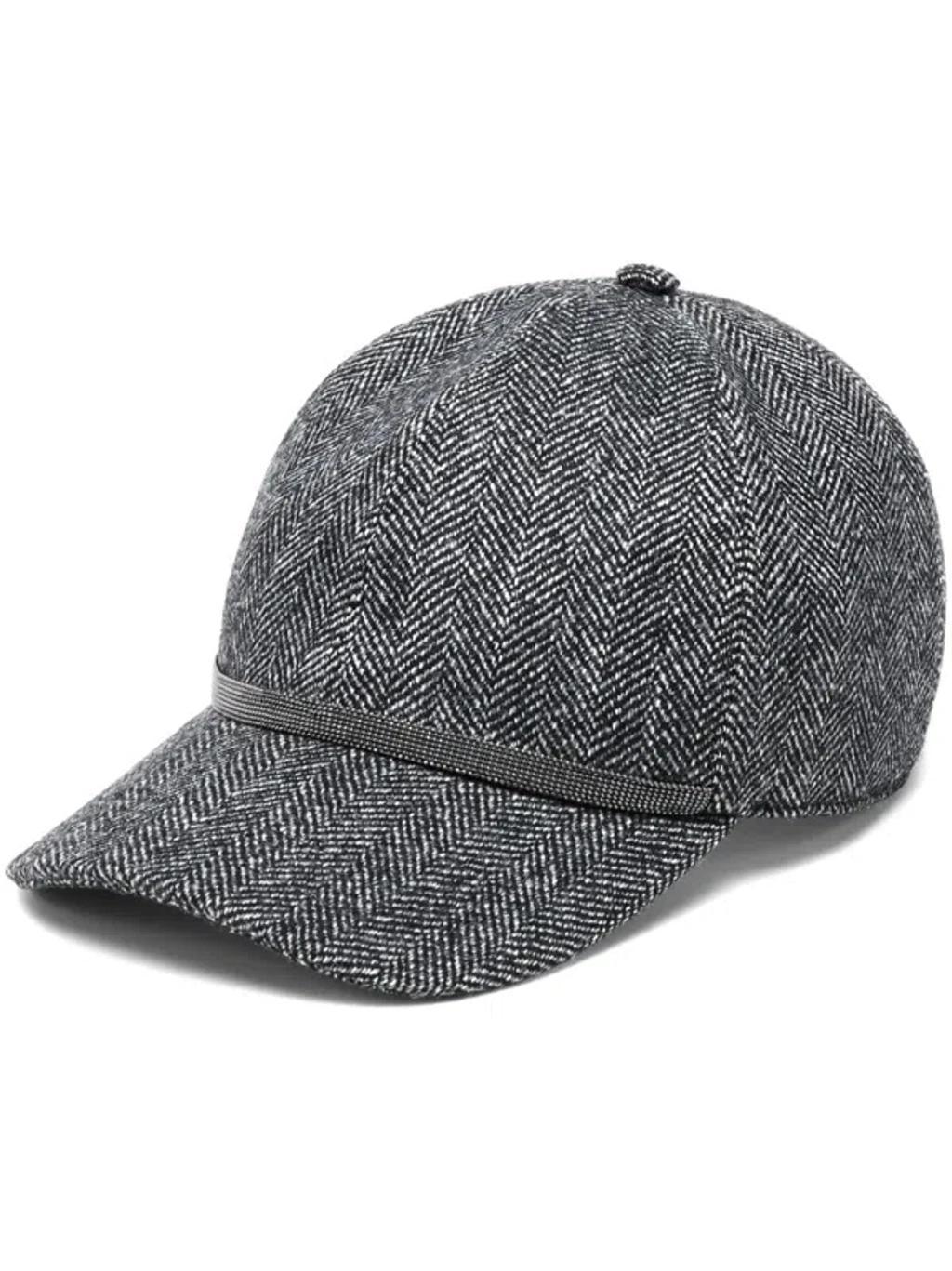 BRUNELLO CUCINELLI Herringbone Baseball Cap In Multicolor Product Image