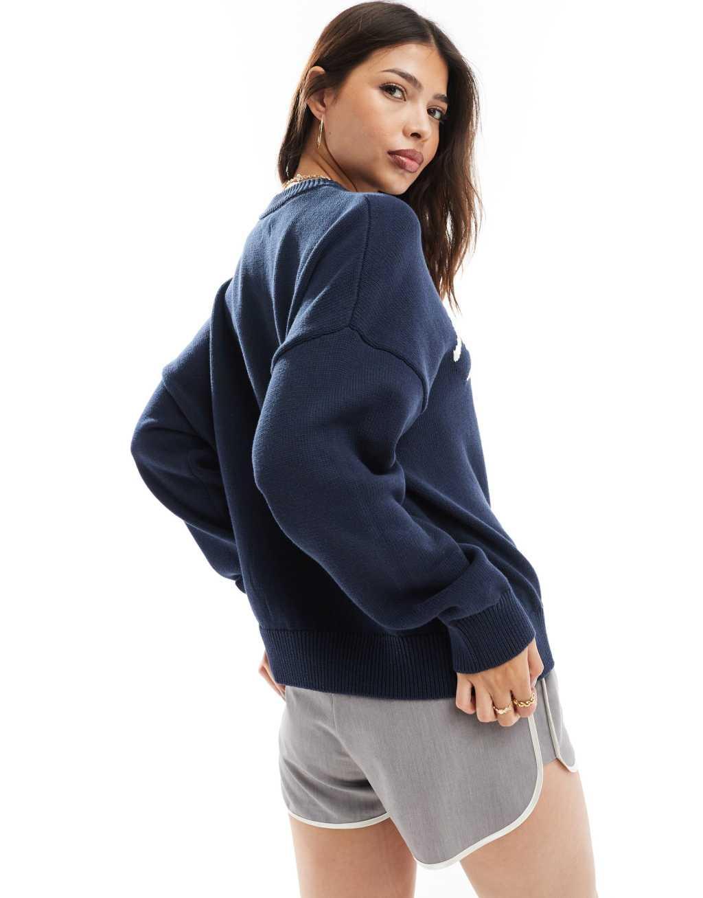 Cotton On New York graphic crew neck sweater in navy Product Image
