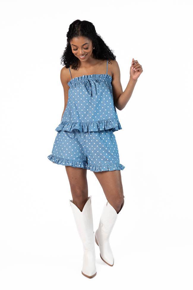 Perfect Playlist Blue Printed Chambray Set SALE Product Image