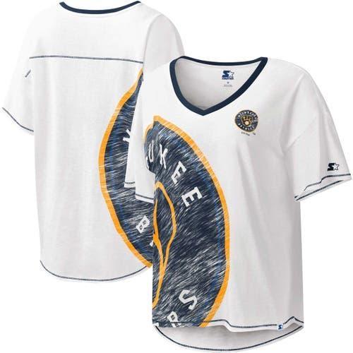 Womens Starter Milwaukee Brewers Perfect Game V-Neck T-Shirt Product Image