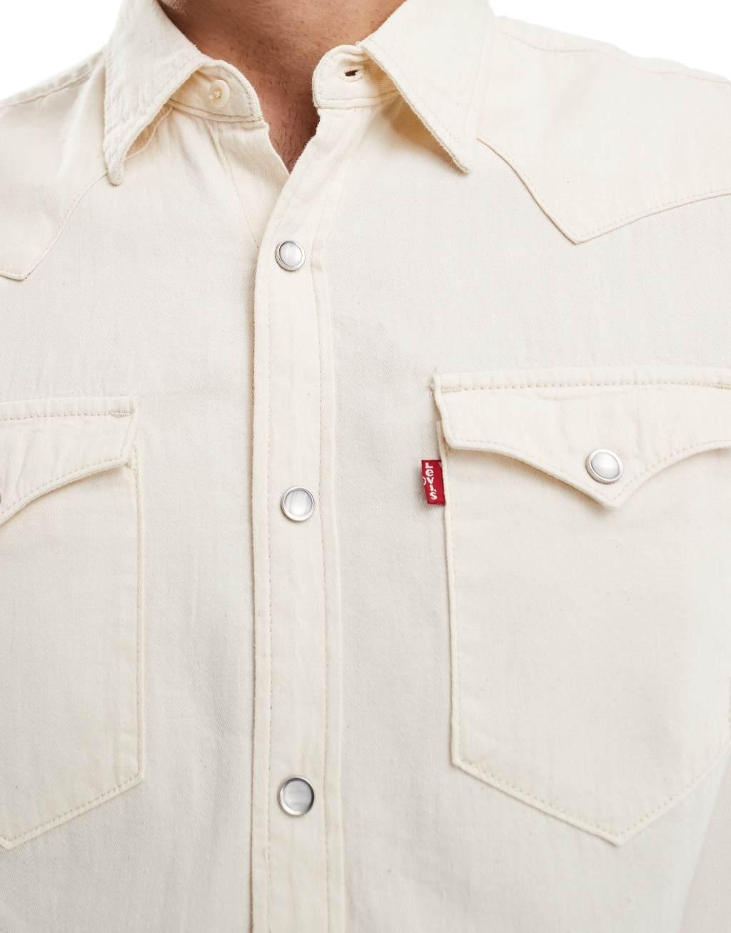 Levi's Barstow western denim shirt regular fit in ecru Product Image