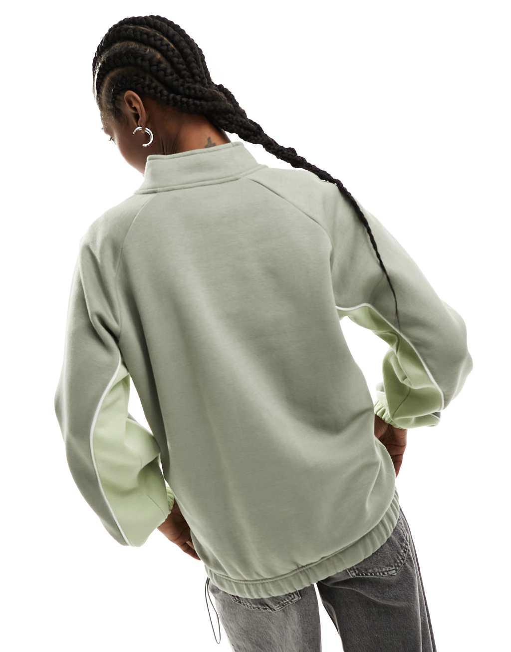 Daisy Street oversized funnel neck sweatshirt with flag embroidery Product Image
