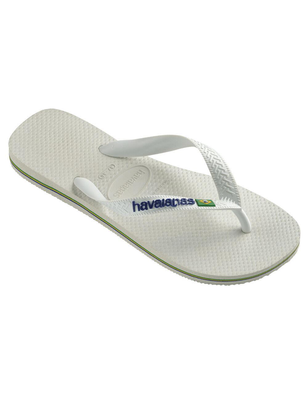 HAVAIANAS Brazil Logo Womens Flip Flops - WHITE Product Image