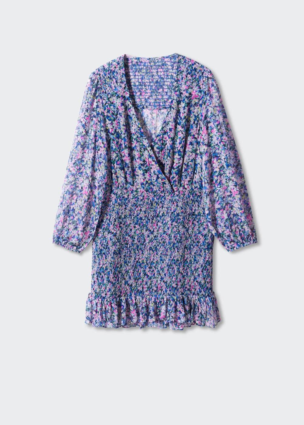 Mango Womens Short Ruched Hem Dress Product Image