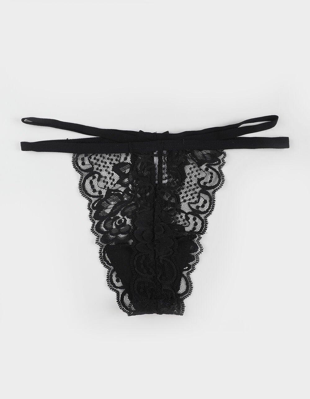 FULL TILT Double Side Strap Lace Thong - RED Product Image