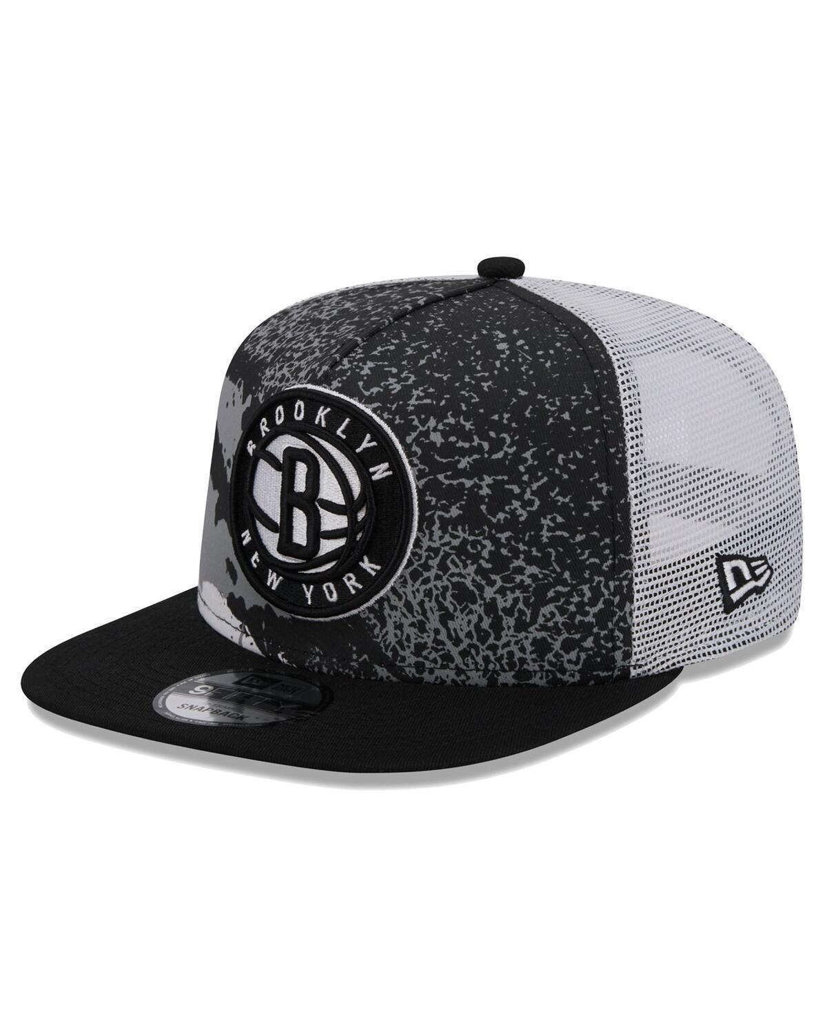 Men's New Era Black Brooklyn Nets Court Sport Speckle 9FIFTY Snapback Hat Product Image