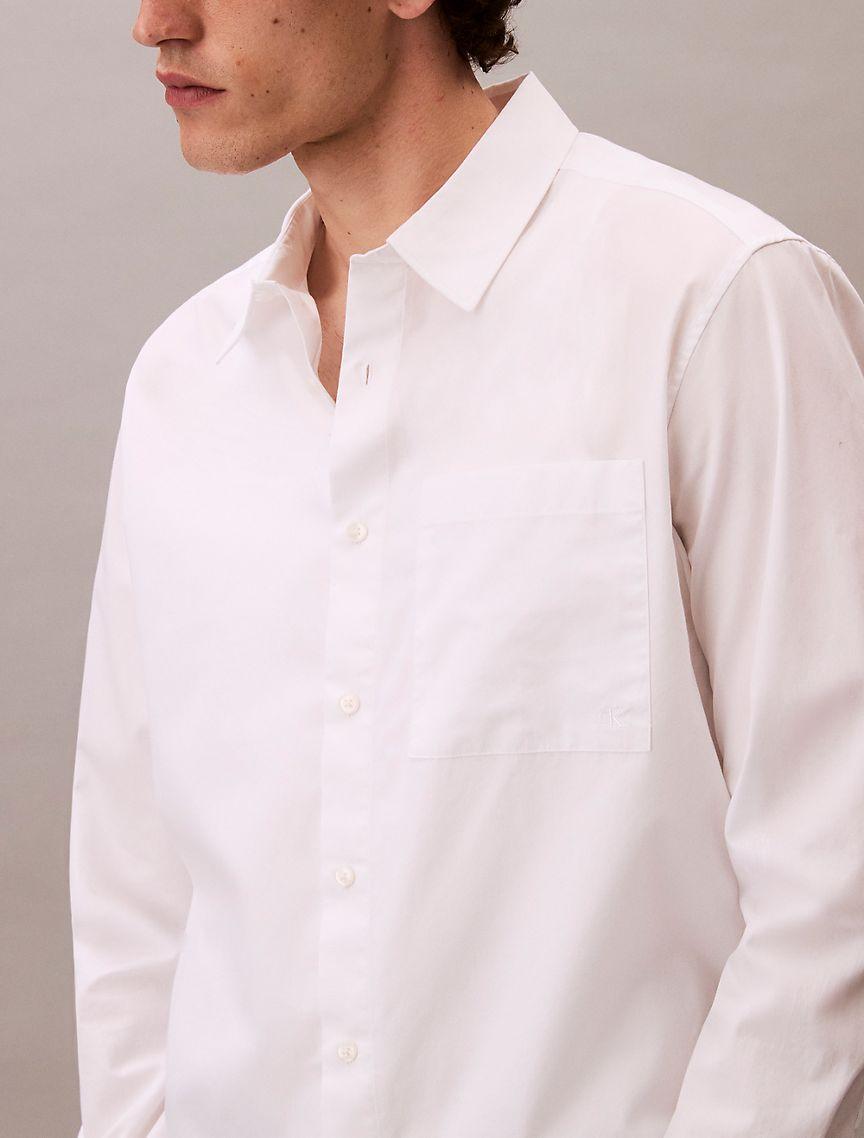 Cotton Poplin Relaxed Button-Down Shirt  Product Image