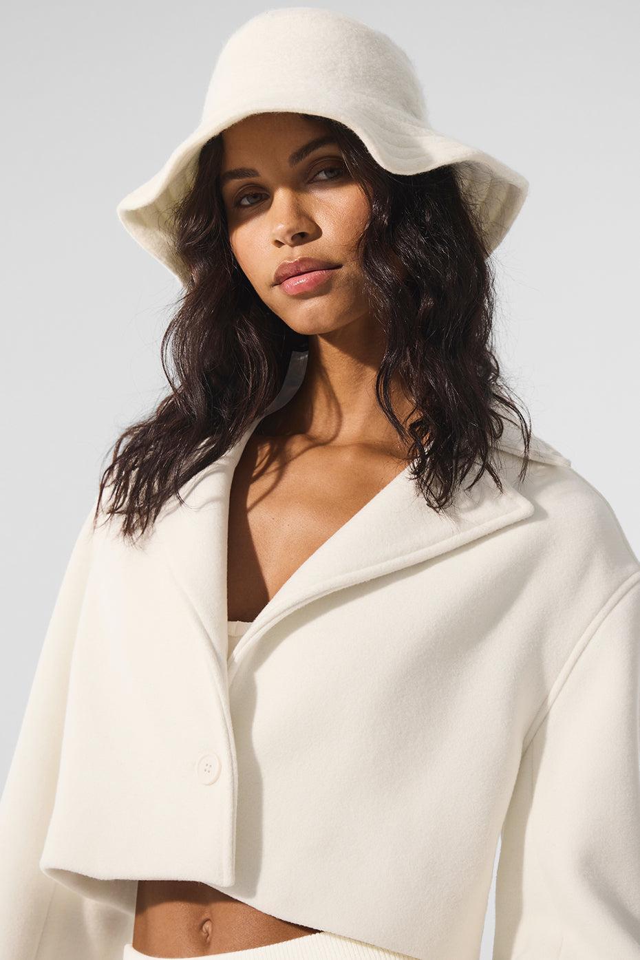 Wool Cropped Metro Trench - Ivory Female Product Image