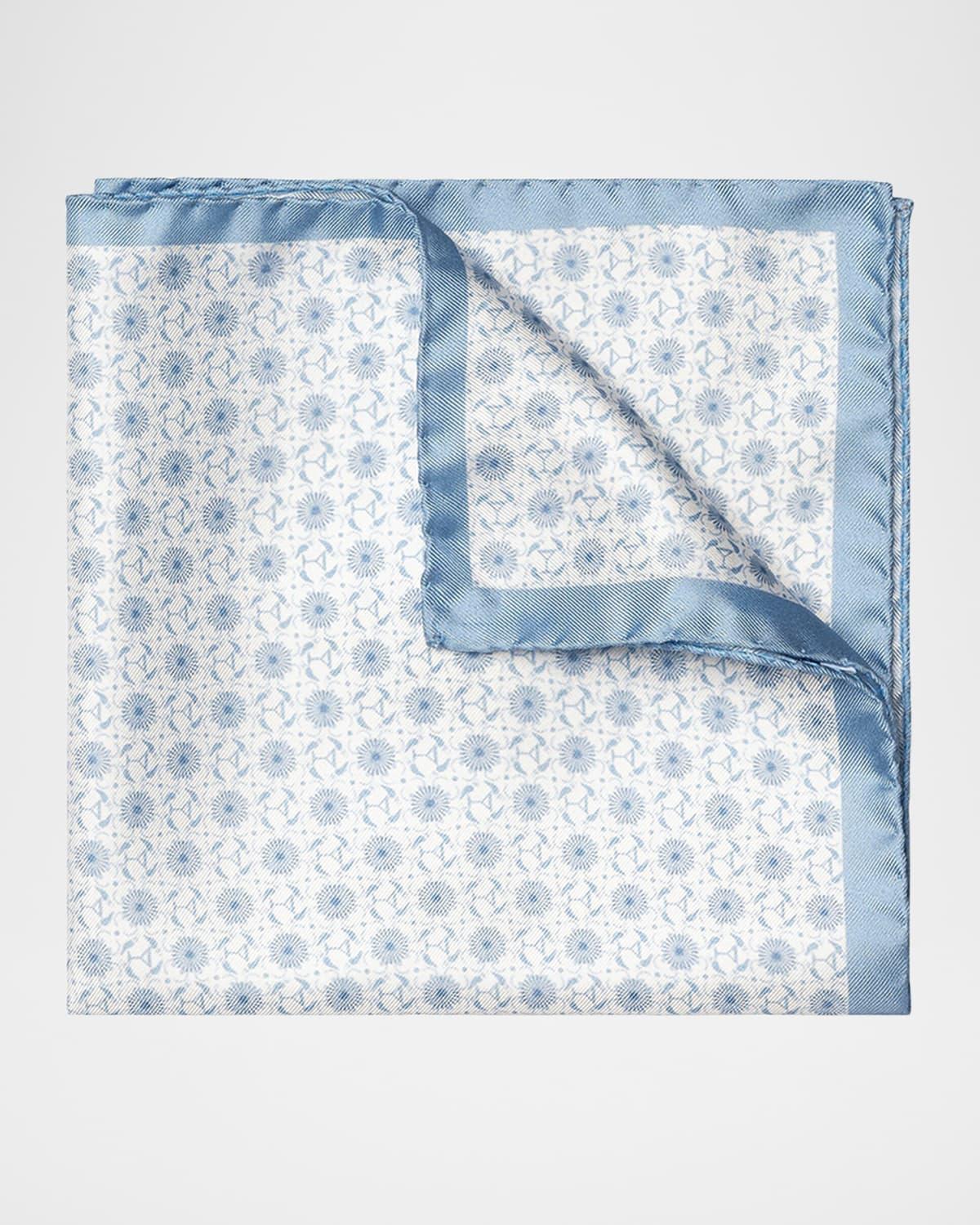 Mens Geometric Silk Pocket Square Product Image