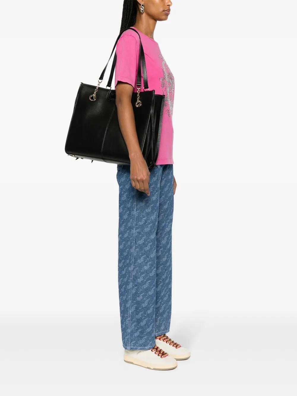 fringed leather tote bag Product Image