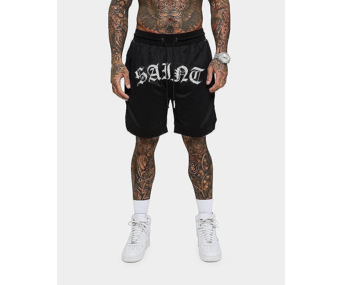 Saint Morta Mens Day Of The Dead Basketball Shorts - White Product Image