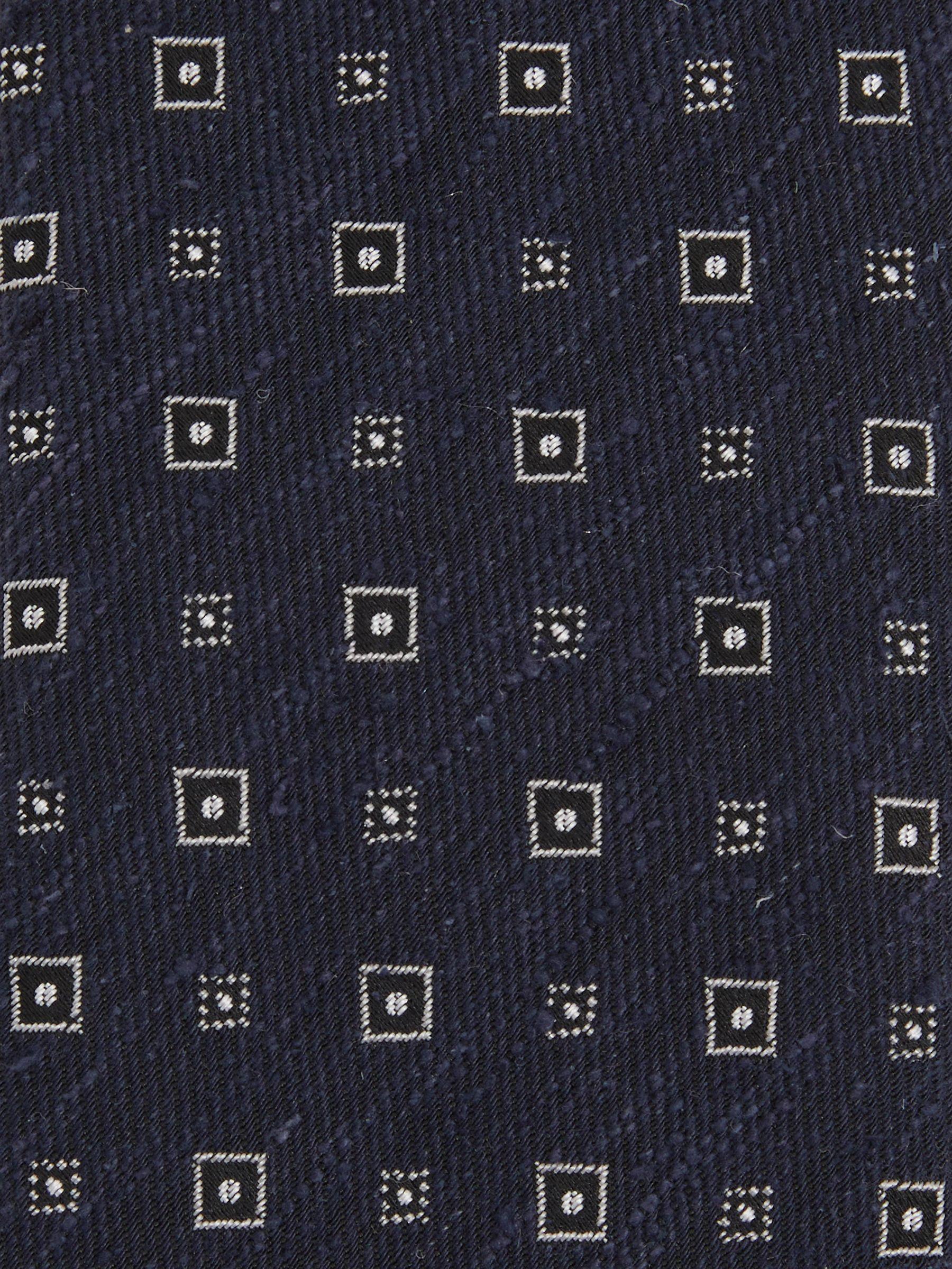 Anzio Navy Silk Blend Foulard Medallion Print Tie Product Image