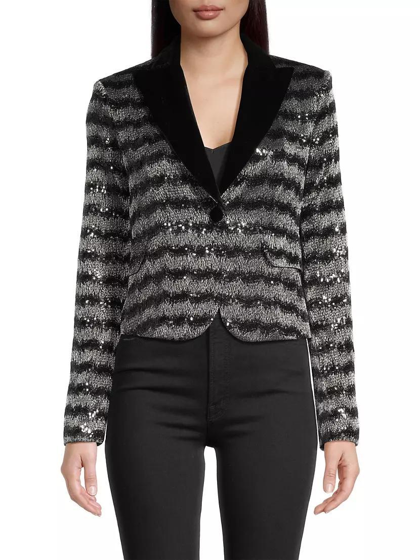 Chevron Sequined Blazer Product Image