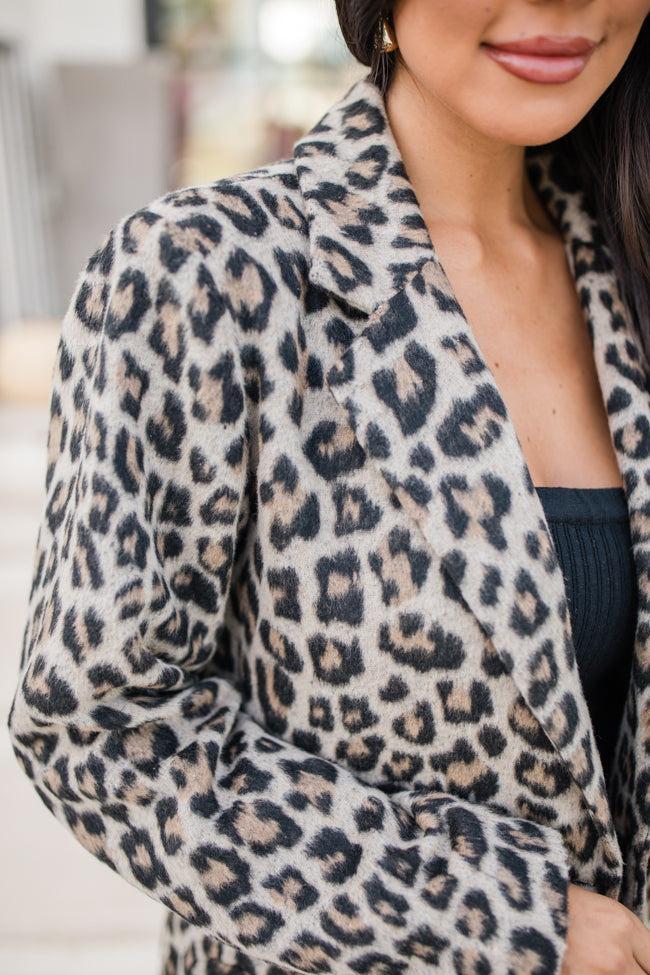 Do It Pronto Leopard Wool Blend Blazer Coat FINAL SALE Product Image