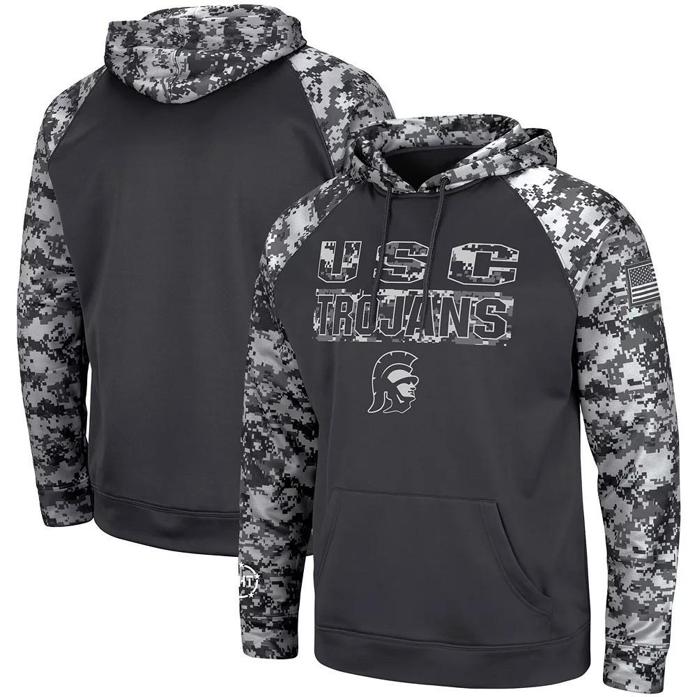 Men's Colosseum Charcoal USC Trojans OHT Military Appreciation Digital Camo Pullover Hoodie, Size: Small Product Image