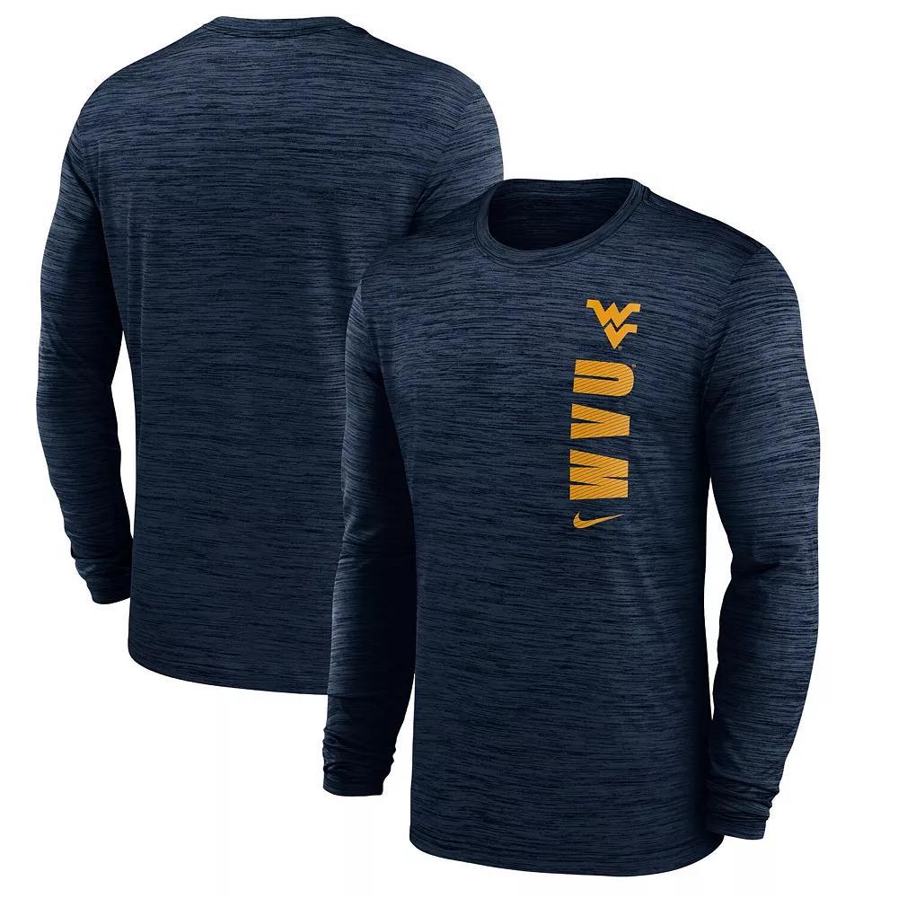 Men's Nike Navy West Virginia Mountaineers 2024 Sideline Velocity Performance Long Sleeve T-Shirt, Size: XL, Blue Product Image